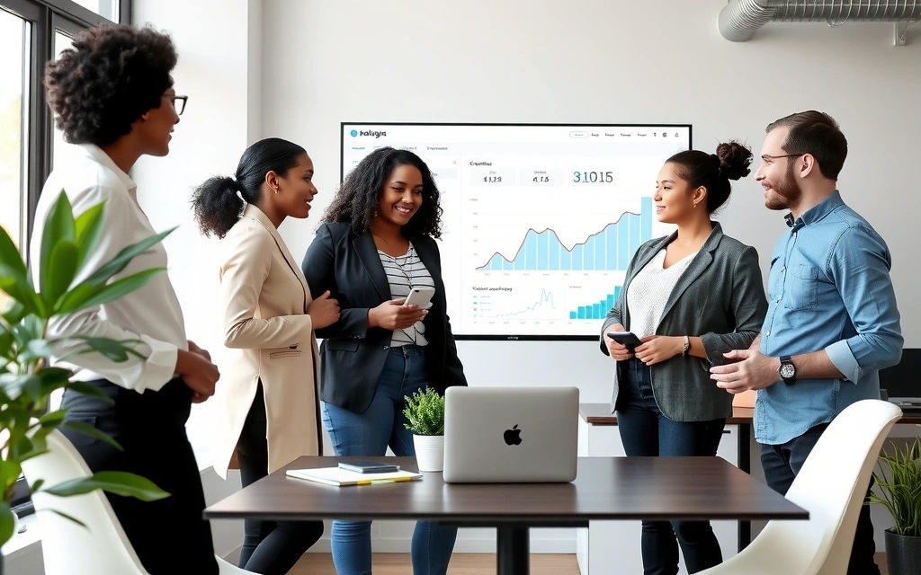 Tým leadmint diskutující o projektu