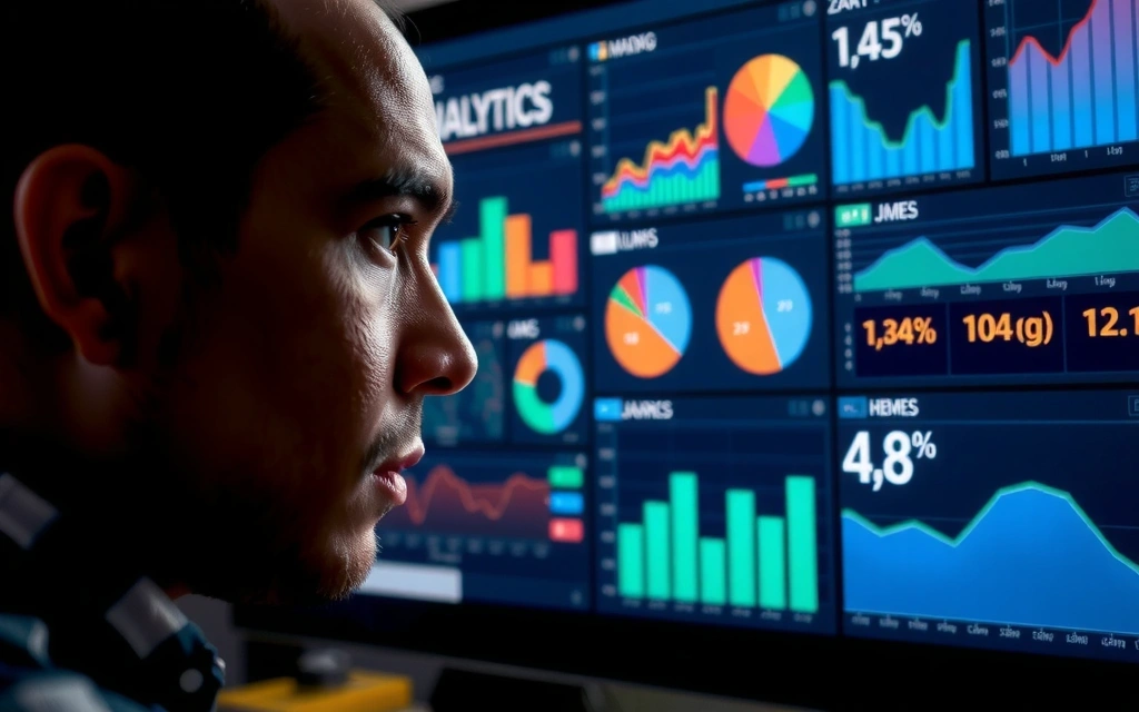 Detailní grafy a tabulky na obrazovce počítače, symbolizující komplexní analýzu dat v marketingu.