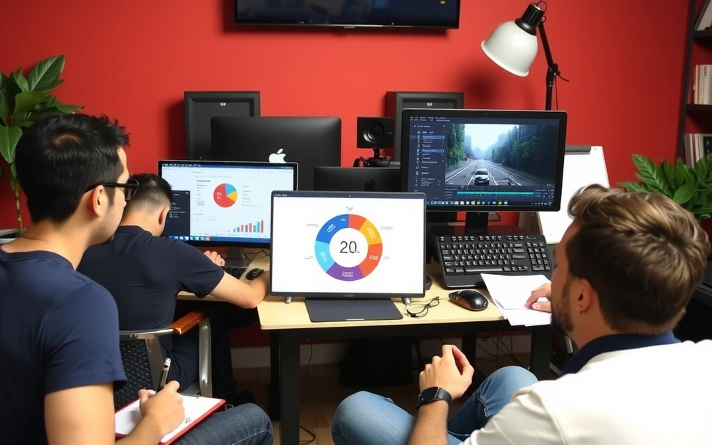 Tvůrčí tým pracující na různých typech obsahu