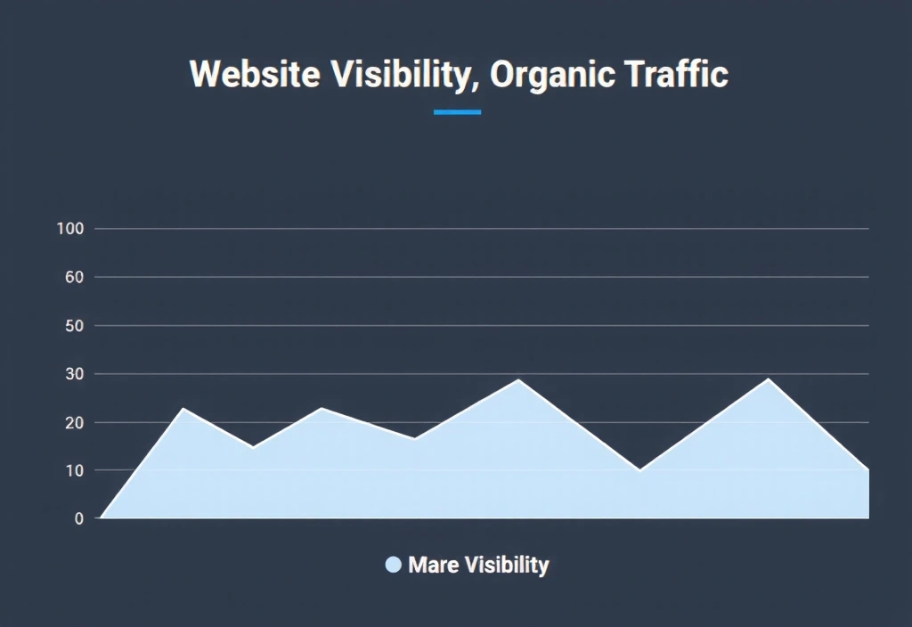 Graf vizibility webu a organického provozu stoupající nahoru.